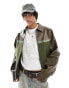 Фото #1 товара ASOS DESIGN oversized cut and sew motocross harrington jacket in brown