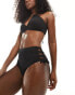 Nike Swimming Lace Up high waist cheeky bikini bottoms in black