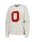 ფოტო #4 პროდუქტის Women's Ash Ohio State Buckeyes Team Effort Pullover Sweatshirt and Shorts Sleep Set