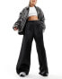 New Look satin wide leg trouser in black