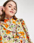 & Other Stories frill detail volume blouse in floral print