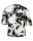 Women's Black, White Toronto Raptors Hardwood Classics Tie-Dye Cropped T-shirt