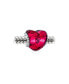 Фото #2 товара Valentine Love Rose Pink Heart Shape Faceted Murano Glass Spacer Charm Bead For Women Teen .925 Sterling Silver Core Fits European Bracelet