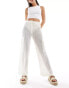 Фото #1 товара Y.A.S crochet wide leg cargo pants in cream