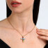 Modern gold-plated necklace with a cross Colori SAVY02
