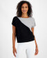 Фото #1 товара Women's Colorblocked Cap-Sleeve Sweater