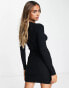 Фото #4 товара Pieces ribbed mini jumper dress in black