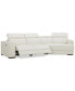 Фото #6 товара CLOSEOUT! Jenneth 3-Pc. Leather Sofa with 2 Power Motion Recliners and Cuddler, Created for Macy's