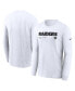 Фото #1 товара Men's White Las Vegas Raiders Sideline Infograph Lock Up Performance Long Sleeve T-Shirt