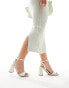 ASOS DESIGN Wide Fit Hotel barely there block heeled sandals in ivory