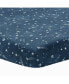 Фото #1 товара Sky Rocket Blue Stars/Galaxy/Space 100% Cotton Fitted Crib Sheet
