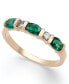 ფოტო #1 პროდუქტის 14k Gold Ring, Emerald (3/4 ct. t.w.) and Diamond (1/8 ct. t.w.) Ring