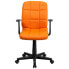Mid-Back Orange Quilted Vinyl Swivel Task Chair With Arms