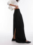 Topshop super high-waist technical maxi skirt in black