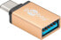 Фото #1 товара Переходник USB-C - USB-A OTG SuperSpeed для подключения кабелей зарядки 3.0 - золото Губэй