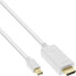 Фото #1 товара InLine Mini DisplayPort to HDMI converter cable w/audio - 4K/60Hz - white - 0.5m