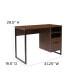 Brighton Rustic Computer Desk With Shelving And Storage Drawer Metal Frame Pedestal Base Home Office Desk - фото #5