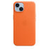 Фото #1 товара Apple iPhone 14 Leather Case with MagSafe - Orange, Cover, Apple, iPhone 14, 15.5 cm (6.1"), Orange