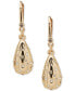 Фото #1 товара Gold-Tone Pavé Puffy Tear-Shape Drop Earrings