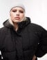 Фото #6 товара Topshop Curve mid length tie waist puffer jacket black