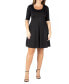 Фото #1 товара Women's Plus Size Fit and Flare Elbow Sleeves Dress