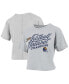 Фото #1 товара Women's Gray Distressed Michigan Wolverines College Football Playoff 2023 National Champions Vintage-Like Waist-Length T-shirt