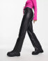 Фото #6 товара Cotton:On vegan leather straight trousers in black