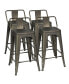 Фото #1 товара Set of 4 Low Back Metal Counter Stool 24'' Seat Height
