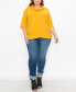 ფოტო #2 პროდუქტის Plus Size Baby Thermal Cowl Neck Side Ruched Top