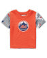 ფოტო #4 პროდუქტის Newborn and Infant Boys and Girls Orange, Royal New York Mets Pinch Hitter T-shirt and Shorts Set