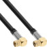 Фото #3 товара InLine Premium SAT cable - 4x shielded - 2x F-male angled - >110dB - black - 0.5m - 0.5 m - F-type - F-type - Black