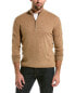 Forte Cashmere 1/4-Zip Cashmere Mock Sweater Men's Brown L