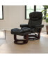 Multi-Position Recliner Chair & Curved Ottoman With Swivel Wood Base