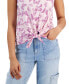 Фото #3 товара Juniors' Butterfly Tie-Front Tank Top
