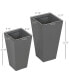 Фото #2 товара 2-Pack Outdoor Planter Set, MgO Flower Pots with Drainage Holes, Durable & Stackable, for Entryway, Patio, Yard, Garden, Gray