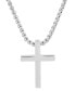 ფოტო #2 პროდუქტის Men's Polished Cross Pendant Necklace, 24"
