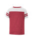 ფოტო #4 პროდუქტის Girls Toddler Crimson, White Oklahoma Sooners Piecrust Promise Striped V-Neck T-shirt