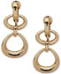 ფოტო #1 პროდუქტის Gold-Tone Open Oval Clip-On Double Drop Earrings