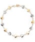 ფოტო #1 პროდუქტის Polished Heart & Oval Link Chain Bracelet in 10k Two-Tone Gold