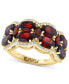 ფოტო #1 პროდუქტის EFFY® Garnet (5 ct. t.w.) & Diamond (1/3 ct. t.w.) Oval Scalloped Edge Ring in 14k Gold