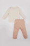Фото #5 товара Детский пижамный комплект defacto Комплект пижамы из трикотажа с длинным рукавом для девочек