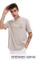 ASOS DESIGN oversized t-shirt in beige texture with chest print