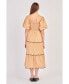 ფოტო #2 პროდუქტის Women's Colorblock Scallop Midi Dress