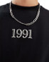 Pull&Bear – T-Shirt in Schwarz mit „1991“-Print