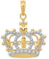 ფოტო #1 პროდუქტის Sovereign Crown Charm Pendant in 14k Gold & White Rhodium Plated