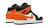 Кроссовки Nike Air Jordan 1 Mid Shattered Backboard (Белый, Оранжевый, Черный)