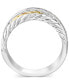 ფოტო #3 პროდუქტის EFFY® Diamond Baguette Crossover Ring (1/5 ct. t.w.) in Sterling Silver & 14k Gold-Plate