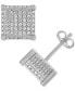 ფოტო #1 პროდუქტის Cubic Zirconia Square Cluster Stud Earrings, Created for Macy's