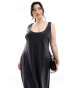 Фото #1 товара Pretty Lavish Curve satin slip maxi dress in black