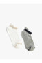 Фото #7 товара 2'li Patik Çorap Seti Şerit Detaylı Dokulu